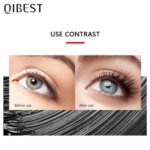 QIBEST Black Mascara Eyelashes Mascara 4D Silky Eyelashes Lengthening